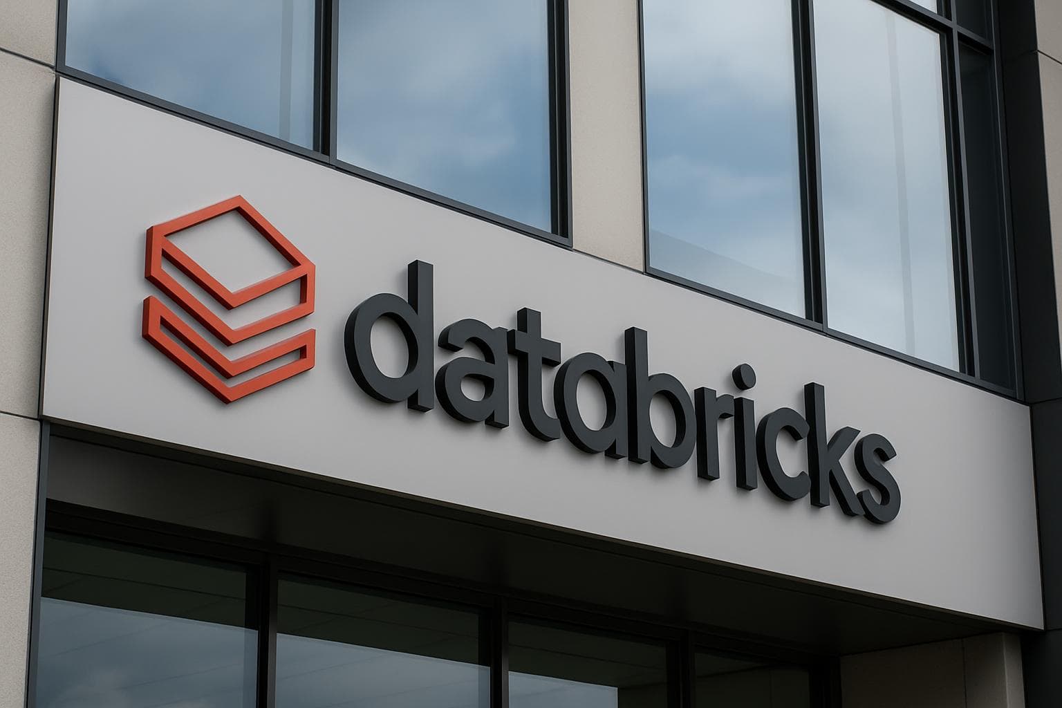 Databricks office building displaying the Databricks wordmark