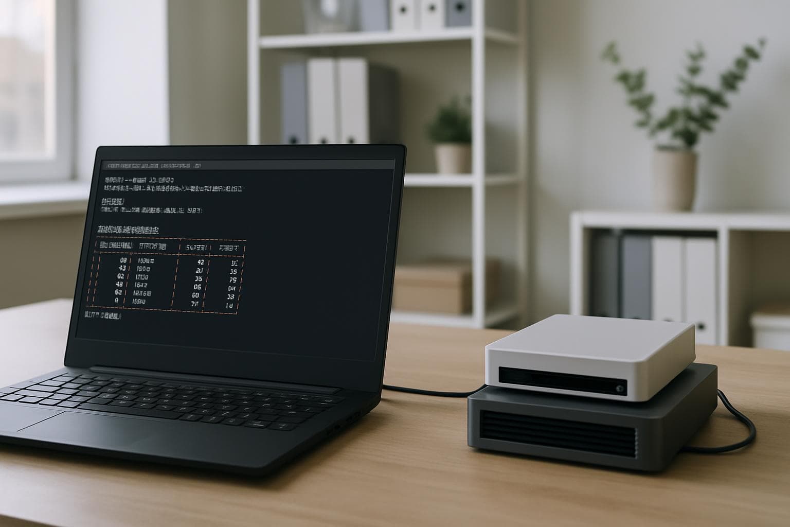A clean editorial scene depicting structured data files and local storage for a DuckLake analytics setup