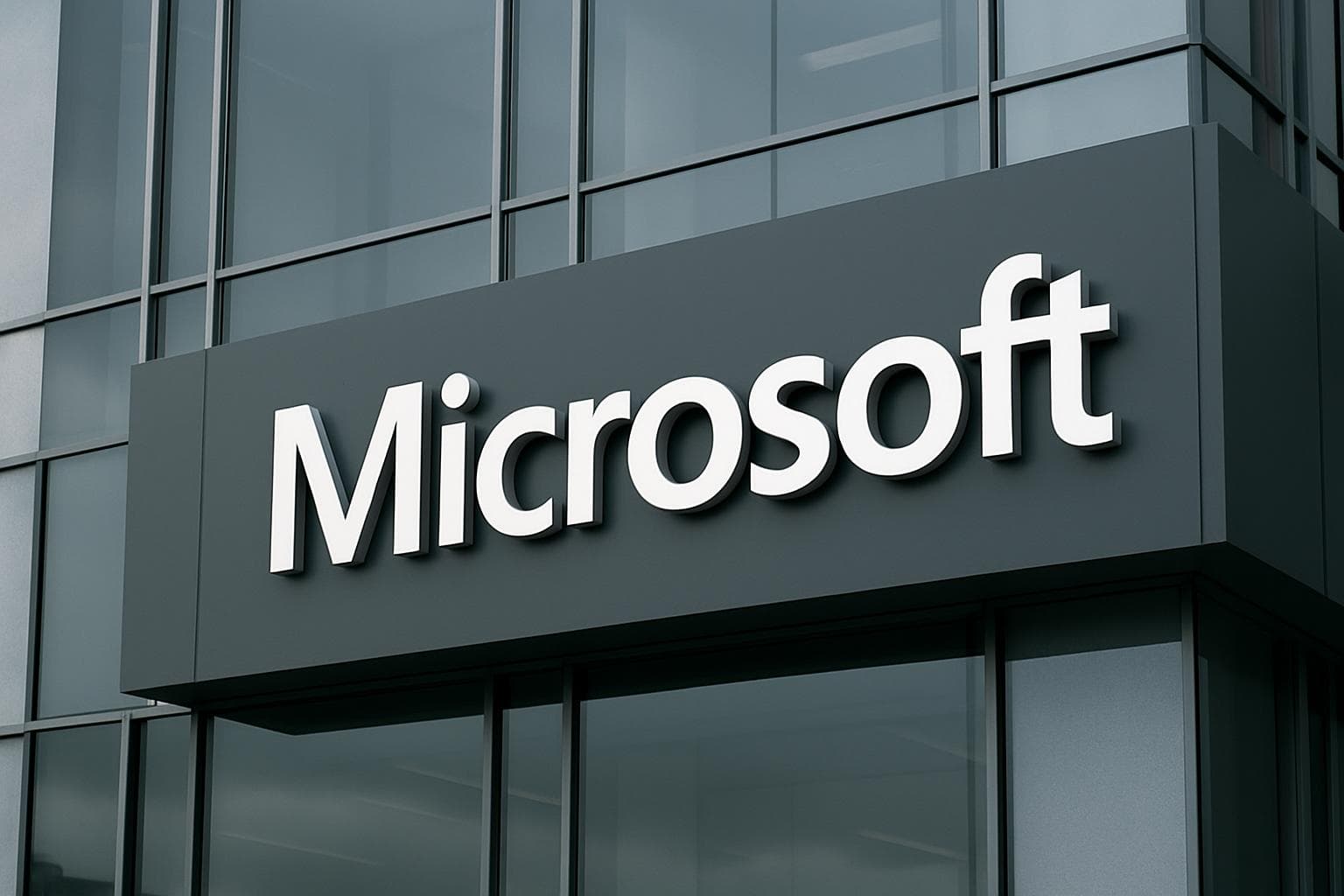 Microsoft Excel logo displayed on a professional office setting