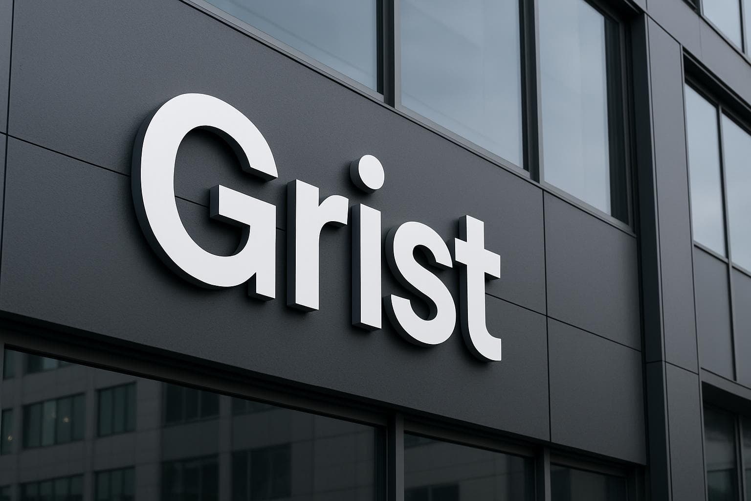 Grist open-source spreadsheet application logo displayed on a clean professional background