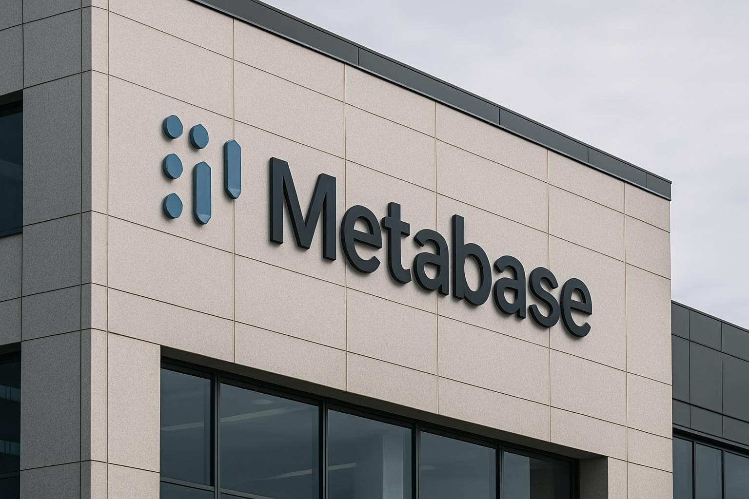 Metabase analytics platform logo on a clean editorial background