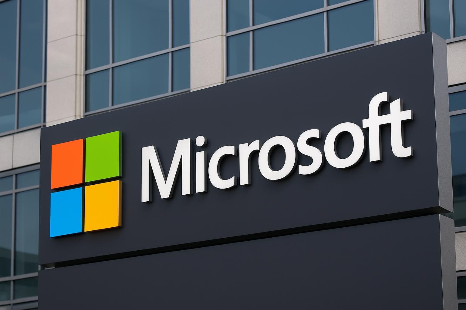 Microsoft logo on a clean background representing the Microsoft Fabric analytics platform
