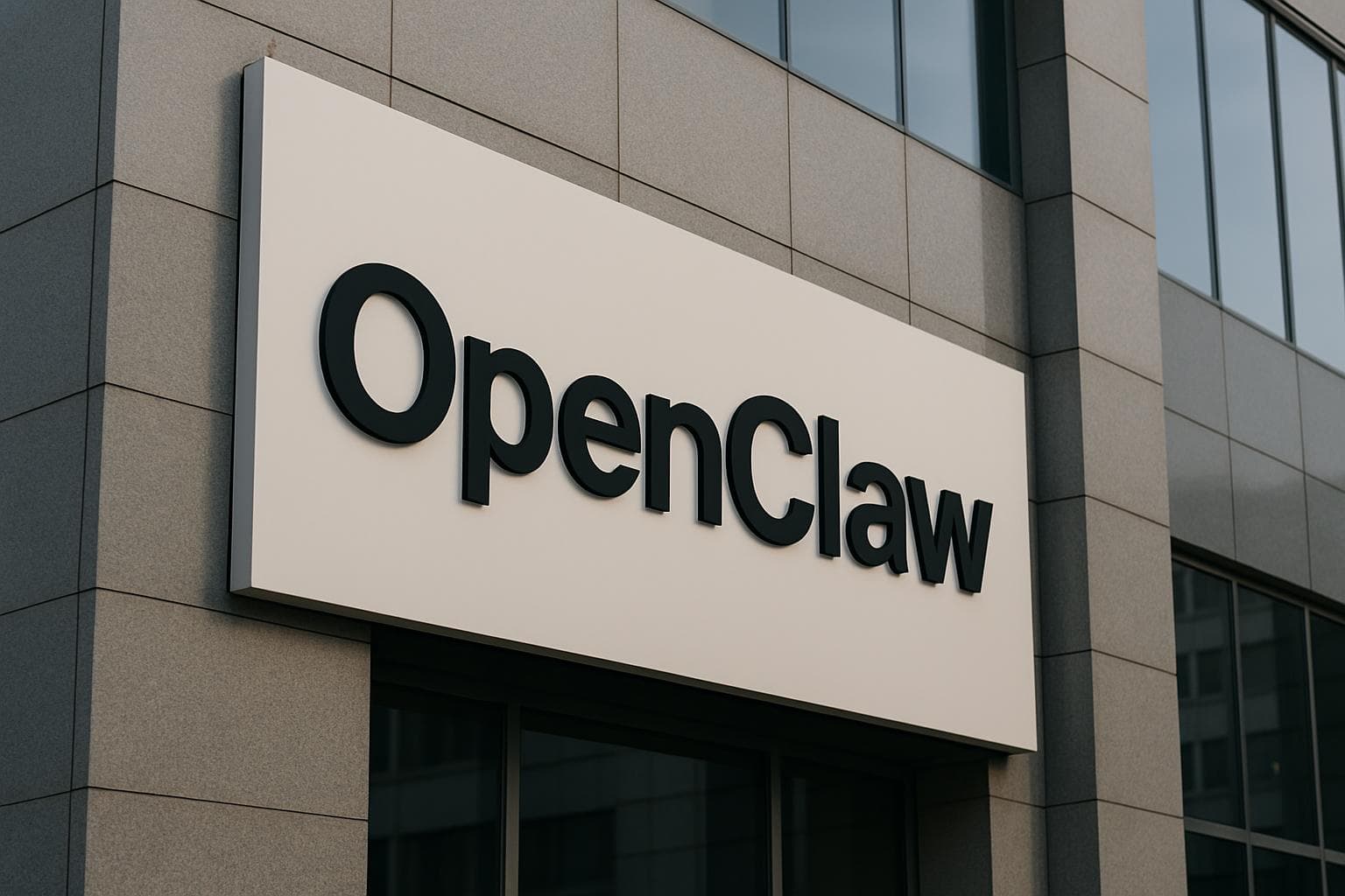 Open-source AI agent software displayed on a laptop in a professional workspace