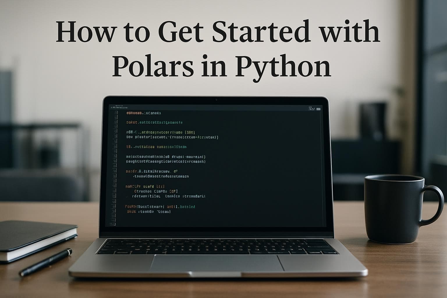 Python code editor showing Polars DataFrame operations