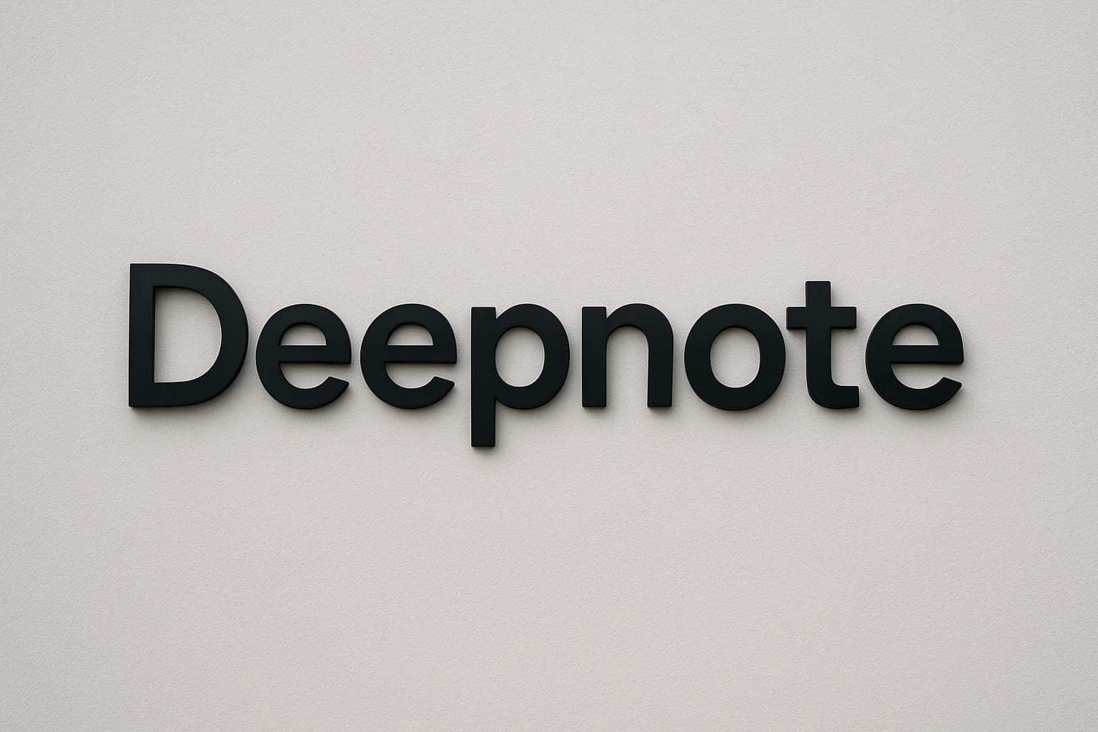 Deepnote logo displayed on a clean office monitor in a professional workspace setting